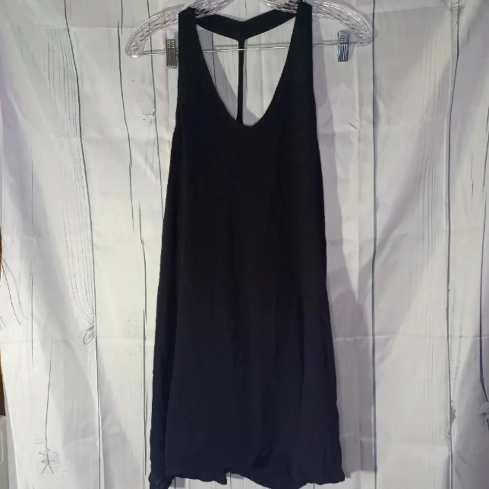 Forever 21 mini sleeveless black halter Y2K summer flowy dress